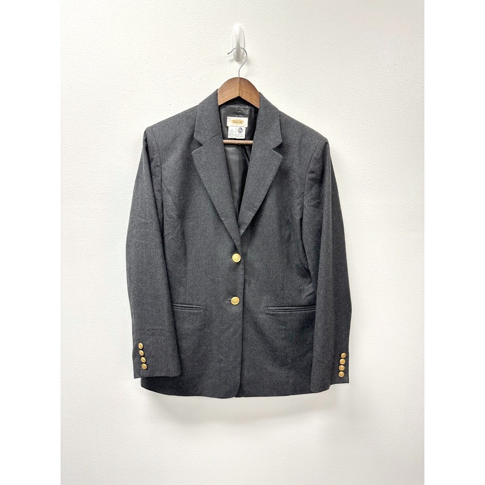Talbots Wool Two-Button Blazer Charcoal‎ Grey 12
